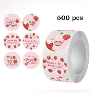NIP Berry Sweet Thank You Stickers - 500 pcs